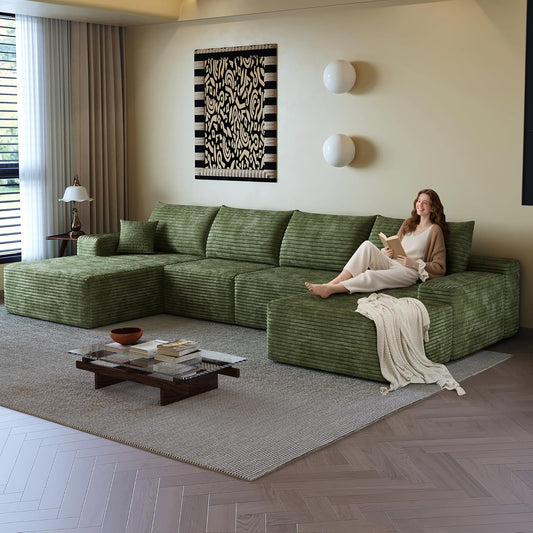 108" Sectional Couches for Living Room Modern Modular Sofa with L-Shape Couchs Upholstered Boneless Couch Deep Seat Sectional Couch with Chaise (Camel, Right Facing Chaise+2Seaters)