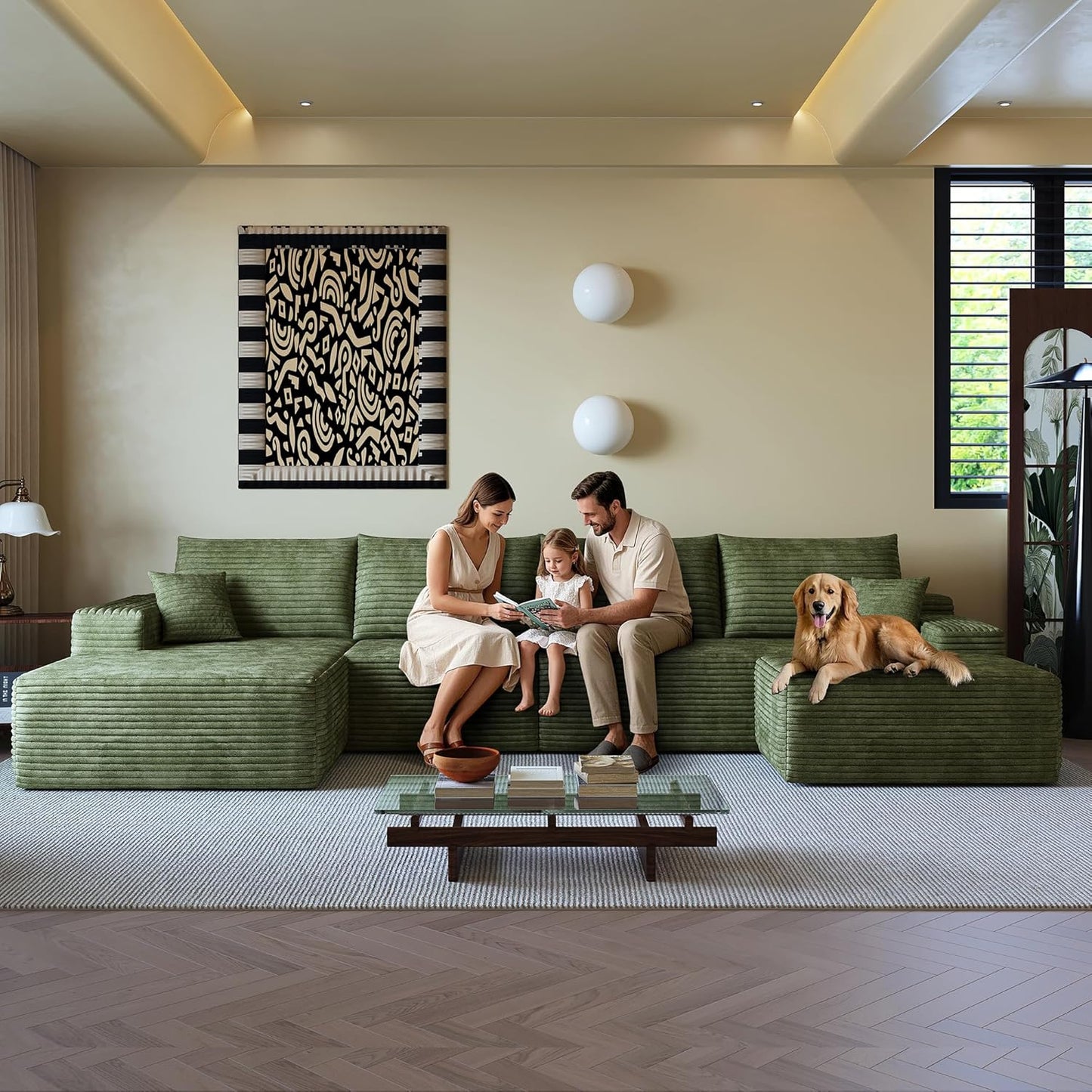 108" Sectional Couches for Living Room Modern Modular Sofa with L-Shape Couchs Upholstered Boneless Couch Deep Seat Sectional Couch with Chaise (Camel, Right Facing Chaise+2Seaters)