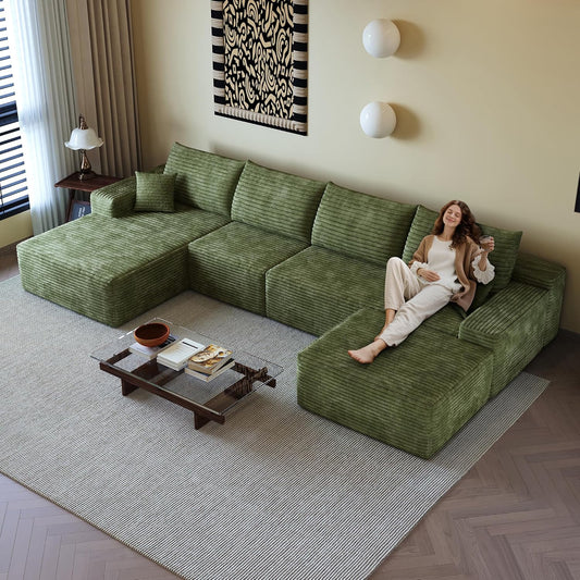 108" Sectional Couches for Living Room Modern Modular Sofa with L-Shape Couchs Upholstered Boneless Couch Deep Seat Sectional Couch with Chaise (Camel, Right Facing Chaise+2Seaters)